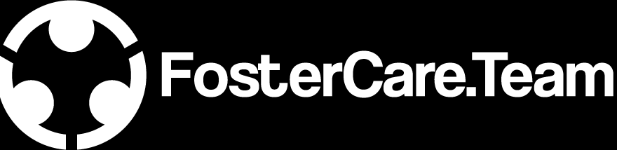 White text FosterCare.Team horizontal logo on a black background no tag line