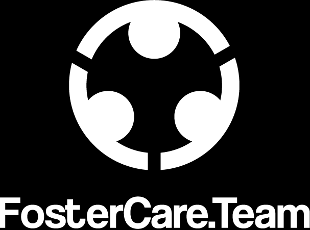 White text FosterCare.Team logo on a black background without the tag line